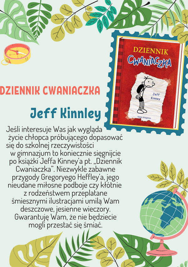 Recenzja książki 'Dziennik cwaniaczka' Jeff Kinney wykonana w Canvie